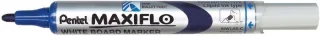 Pentel Maxiflo Rotulador para Pizarra Blanca - Regulacion del Flujo de Tinta - Punta de Bala - Ancho de Linea 2mm - 50% de Materiales Reciclados - Color Azul · Pack de 12 uds.
