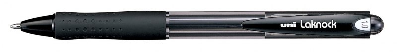 Uni-ball Laknock SN-100(10) Boligrafo de Tinta Base Aceite - Punta de Bola 1mm - Tinta Suave y Duradera - Cuerpo de Plastico - Color Negro · Pack de 12 uds.