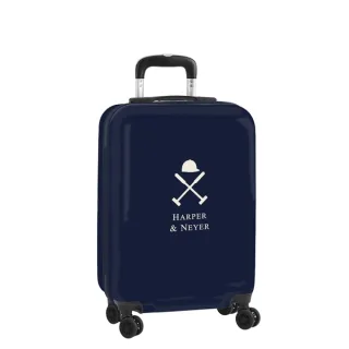 Safta Harper and Neyer Maleta Trolley de Cabina 20” - Cierre con Candado - Interior Forrado - Bolsillo de Red - Cintas con PVC - Ruedas Giratorias - 40.10 L - 345x200x550mm - Color Azul Mari