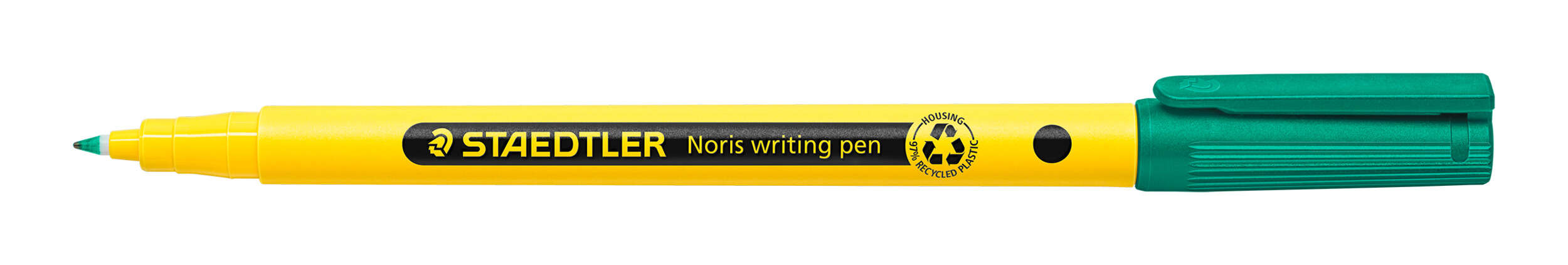 Staedtler 307 Noris Writing Pen Rotulador de Punta Fina - Trazo 0.6mm Aprox - Tinta Base de Agua - Cuerpo Fabricado en un 97% de Plastico Reciclado - Color Verde · Pack de 10 uds.