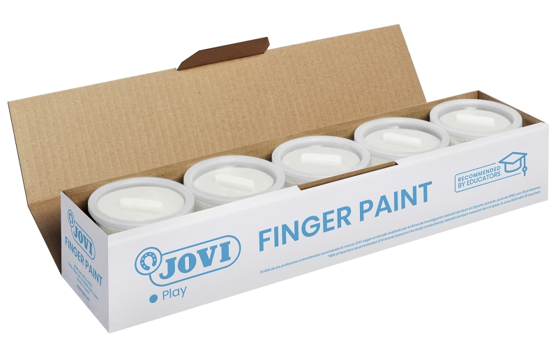 Jovi Bote de Pintura de Dedos - 125ml Pintura de Dedos - Colores Mezclables - Textura Gelatinosa - Lavable - sin Gluten Ni Alergenos - No Toxico - Estimula la Coordinacion Motora - Color Bla
