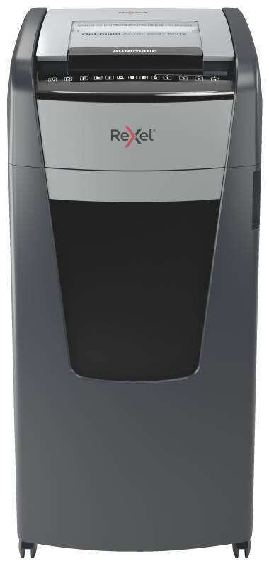 Rexel Optimum Autofeed 600x Destructora Automatica Corte en Particulas P-4 - Autoalimentacion 600 Hojas, Manual 15 Hojas - Capacidad de la Papelera de 110L - Color Gris