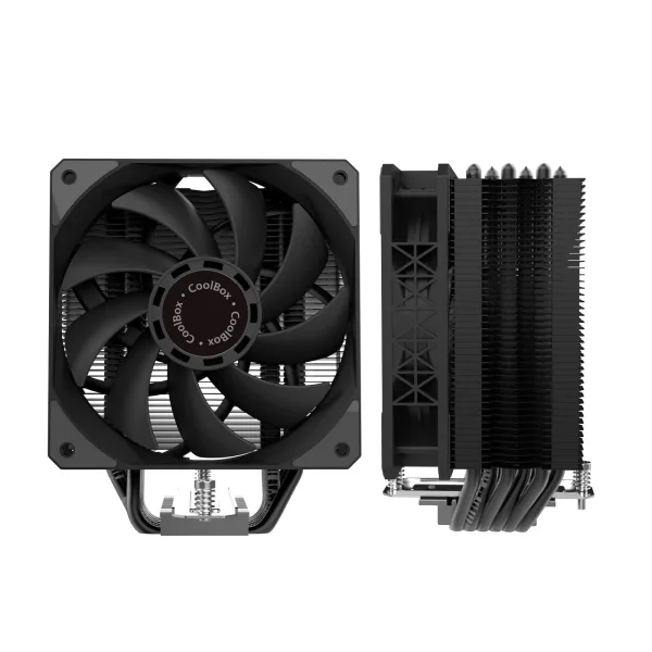 Coolbox H6 Black Disipador Multizocalo - 6 Heatpipes - 240W TDP - Ventilador 120mm - Velocidad Max. 2000rpm - Color Negro