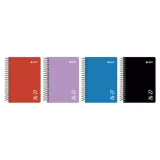 Enri Agenda Escolar con Espiral - Castellano - Tapa de Plastico - Formato Cuartilla - Dia Pagina - Colores Surtidos · Pack de 4 uds.
