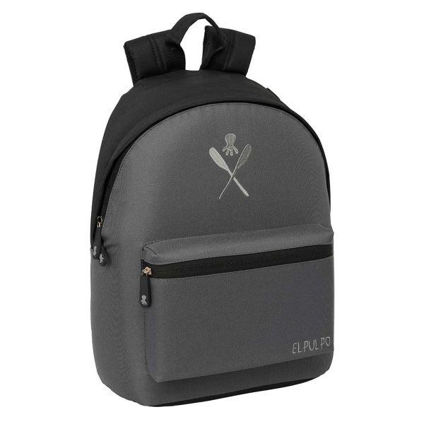 Safta el Pulpo Mochila para Portatiles hasta 14.1" - Bolsillo para Tablet hasta 10.6" - Asa de Mano - Bolsillo Frontal - Acolchada - 31x41x16cm - Color Gris