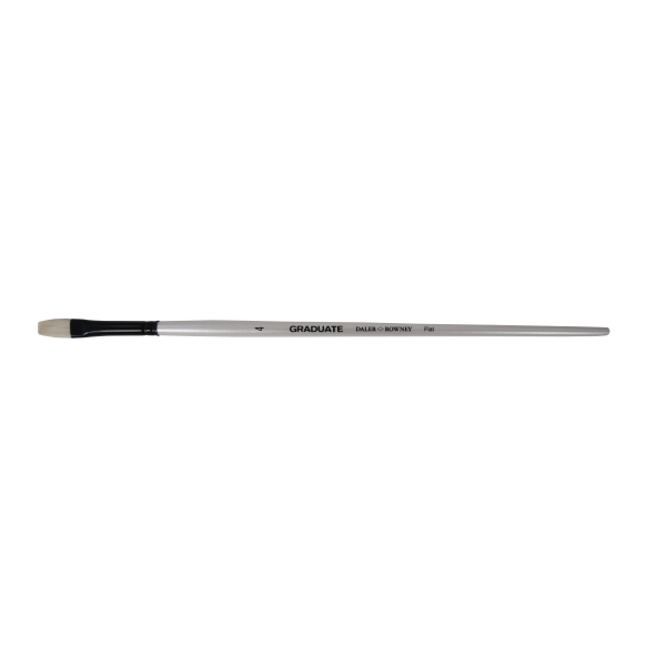 Daler Rowney Graduate Pincel para Oleo - Pelo de Cerda Natural - Mango Largo - Plano - N° 4