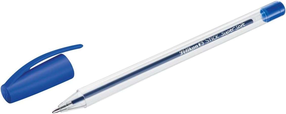 Pelikan Stick Super Soft Boligrafo Trazo 1mm - Tinta Super Fluida - Empuñadura Triangular - Color Azul · Pack de 50 uds.