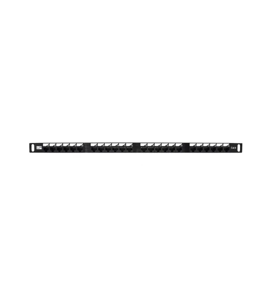 WP Patch Panel de 24 Puertos RJ45 CAT6 UTP - 0.5U IDC de Alta Densidad - Color Negro