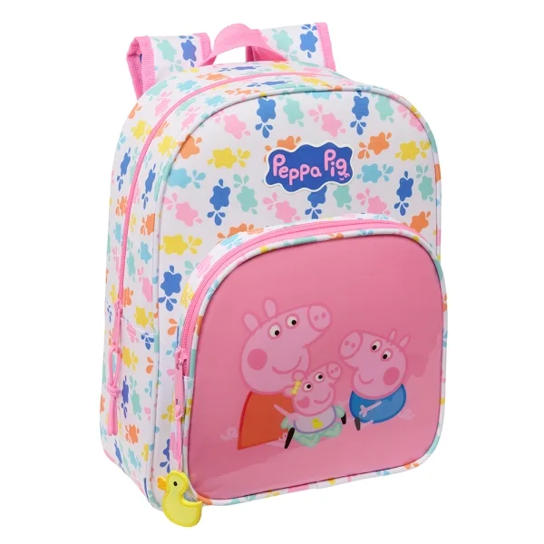Safta Peppa Pig Baby Pig Mochila Infantil - Adaptable a Carro - Portabotellas - Hombreras Acolchadas - Bolsillo Frontal - 10L - 260x110x340mm - Color Rosa