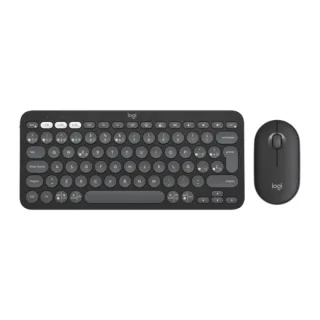 Logitech Pebble 2 Combo Pack Inalambrico Teclado + Raton - RF y Bluetooth - Teclas de Tijera Silenciosas - Easy Switch hasta 3 Dispositivos - Raton Optico 4000 DPI Ambidiestro - Bateria hast