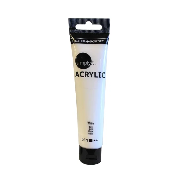 Daler Rowney Simply Pintura Acrilica - Tubo de Plastico - 75ml - Color Blanco