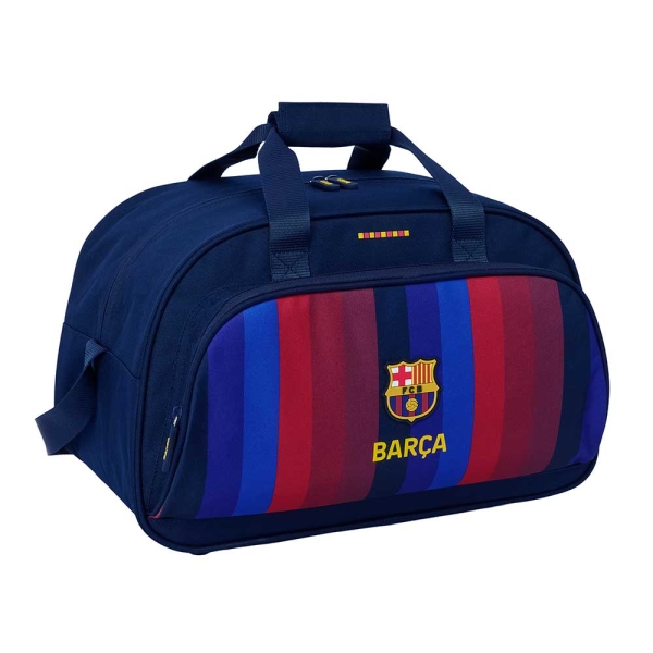 Safta F.C.Barcelona 1ª Equipacion 26/27 Bolsa de Deporte - Bandolera Ajustable - Bolsillo Frontal - Fondo Semirigido - Cremallera con Doble Tirador - Tacos en la Base - 40x24x23cm - Color Azul Noche