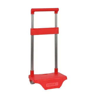Safta Carro Portamochilas - Sujecion Universal - Material Resistente - Ruedas de PVC - Modelo Patentado - 26x10x34cm - Color Rojo