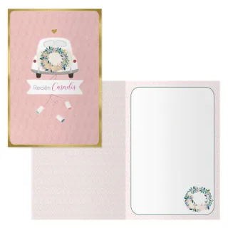 Dohe Casados Pack de 6 Tarjetas de Felicitacion de Boda - 11.5x17cm - Impresas a Todo Color - Estampaciones con Pelicula de Color - Estampacion en Seco - Papel Offset Blanco de 300gr - Inclu
