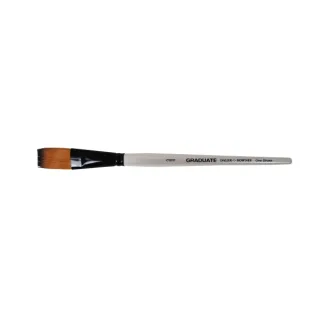 Daler Rowney Graduate Pincel Multitecnica - Pelo Sintetico - Mango Corto - Plano Extralargo 3/4" · Pack de 3 uds.
