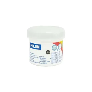 Milan Bote de Tempera 40ml - Secado Rapido - Mezclable - Color Blanco · Pack de 6 uds.
