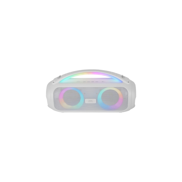 Mars Gaming MS-PULSE Altavoz Bluetooth de 50W - Luces RGB - Bateria de 5000mAh - Microfono Integrado - Color Blanco