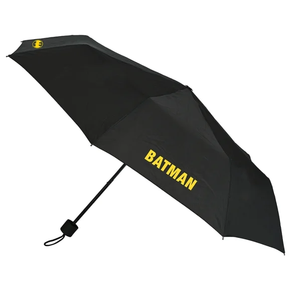 Safta Batman Game Over Paraguas Manual de 98cm - 8 Paneles - Asa y Punta de PVC - Poliester - Nervios de Acero de 8mm - Cordon - Color Negro