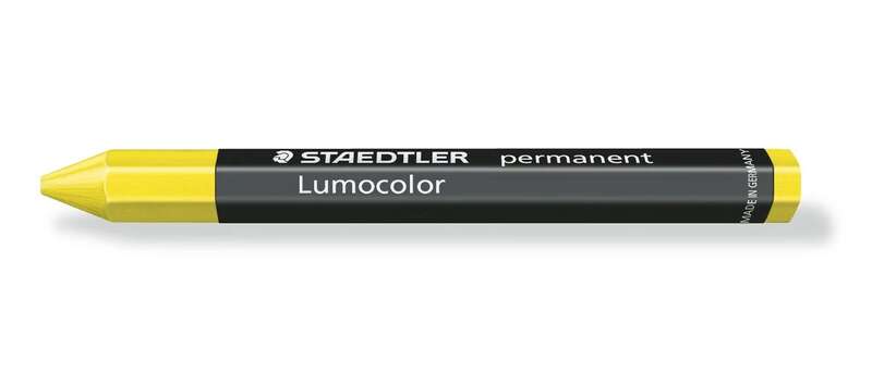 Staedtler Lumocolor Permanent Omnigraph 236 Cera Permanente Hexagonal - Resistente al Agua - Diametro 12mm Aprox - Color Amarillo · Pack de 12 uds.