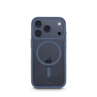 Hama Frame Protect Funda para iPhone 17 Pro - Magnetico - Antideslizante - Policarbonato y Poliuretano Termoplastico - Bordes Elevados - Color Azul y Transparente