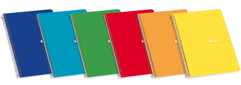 Enri Cuaderno Espiral Tapa Blanda Fº 3x3 - 80 Hojas - Colores Surtidos · Pack de 10 uds.
