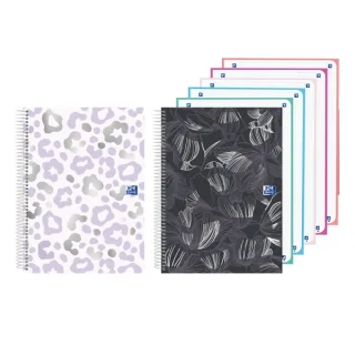 Oxford Cuaderno de Espiral - Formato A4+ - 120 Hojas - Cuadricula 5x5mm - Tapa Extradura - Digitalizacion de Textos con App - Colores Surtidos · Pack de 5 uds.