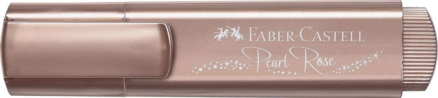 Faber-Castell Textliner 46 Metallic Marcador Fluorescente - Punta Biselada - Trazo entre 1mm y 5mm - Tinta con Base de Agua - Color Oro Rosa · Pack de 10 uds.