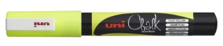 Uni-ball PWE-3MS Marcador de Tiza Liquida - Punta Conica 0.7mm - Borrado en Humedo - Resistente a la Lluvia - Color Amarillo · Pack de 6 uds.