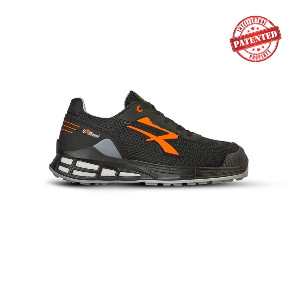 Upower Irvin S ESD Calzado de Trabajo de Seguridad - Talla 35 - Empeine Transpirable, Puntera Reforzada, Sistema Infinergy, AirToe Aluminium, Antideslizante, Proteccion S1PS FO SR - Color Negro/Naranja