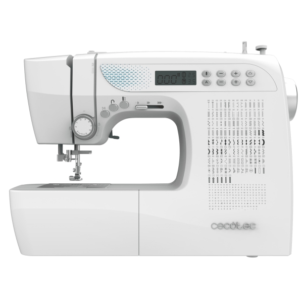 Cecotec BelleCouture 21500 Maquina de Coser Profesional - Pantalla LCD - 215 Puntadas Variadas - Enhebrado Automatico - Luz LED - Doble Elevacion Del Prensatelas - Accesorios Incluidos - Col