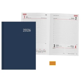Ingraf Paris Agenda Anual en Catalan - Dia Pagina - Viernes, Sabado y Domingo misma Pagina - Tamaño 15x21cm - Color Azul