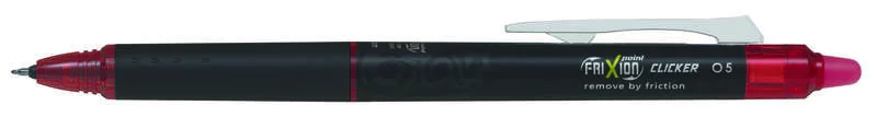 Pilot Frixion Point Clicker 0.5 Boligrafo Retractil de Tinta Termosensible - Borrable - Punta Fina 0.5mm - Trazo 0.25mm - Grip De Agarre - Color Rojo · Pack de 12 uds.
