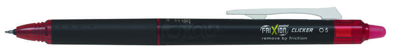 Pilot Frixion Point Clicker 0.5 Boligrafo Retractil de Tinta Termosensible - Borrable - Punta Fina 0.5mm - Trazo 0.25mm - Grip De Agarre - Color Rojo · Pack de 12 uds.