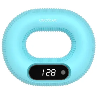 Cecotec Drumfit HandFit Smart Fortalecedor de Mano - Pantalla LED Inteligente - Resistencia de 14kg - Base Antideslizante - Lavable y Portatil - Silicona - Color Azul Claro
