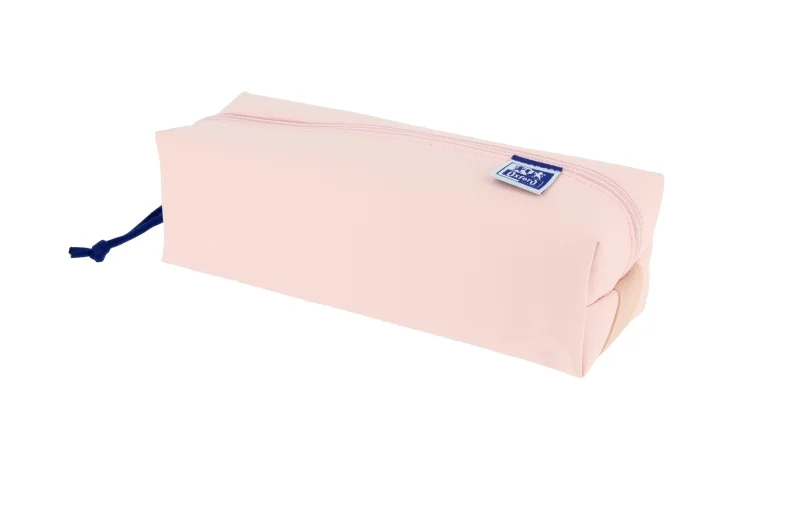 Oxford Live & Go Estuche Cuadrado Grande - Material Acolchado - Goma Elastica para unirlo al Cuaderno - Color Rosa