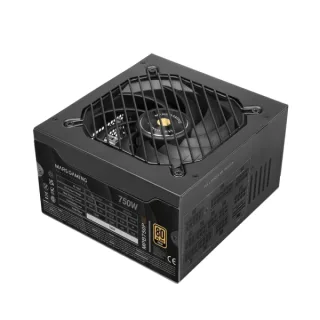 Mars Gaming MPB750PSI Fuente de Alimentacion ATX - 750W - 80 Plus Gold - Ventilador 140mm - Silencioso 12dB - Cableado Modular - Cables Planos Texturizados - 150x160x85mm - Color Negro