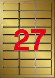 Apli Etiquetas Metalizadas Oro 63.5 x 29.6mm 20 Hojas