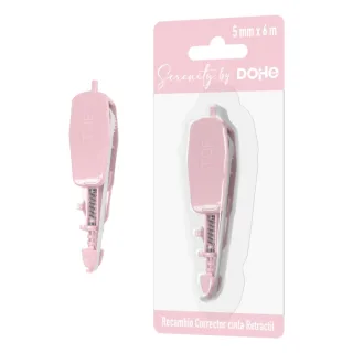 Dohe Serenity Recambio de Cinta Correctora - 5mm x 6m - Retractil - Color Rosa · Pack de 10 uds.