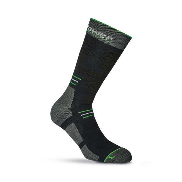 Upower Blow Calcetines de Trabajo Tecnicos - Talla L - Compresion Gradual, Termorregulacion, Soporte Tobillos, Transpirables, Costuras Planas, Talon y Puntera Reforzados - Color Verde Fluore