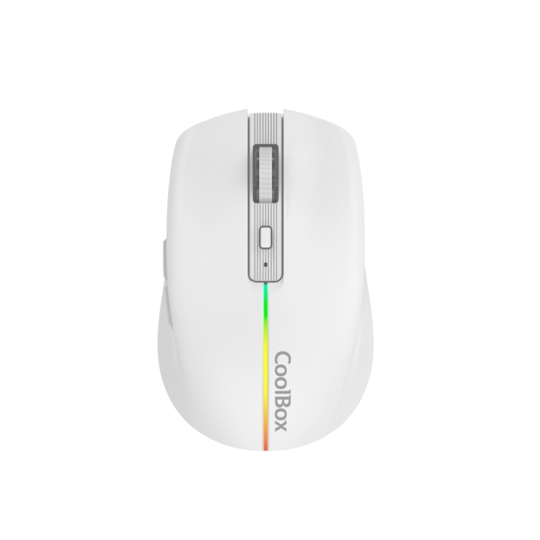 Coolbox W01 Raton Gaming Inalambrico 1600dpi - 6 Botones - Iluminacion RGB - Color Blanco