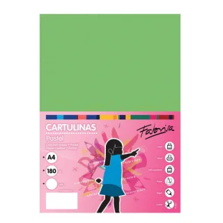 Fabrisa Pack de 50 Cartulinas 180 g/m² - Tamaño A4 - Color Verde