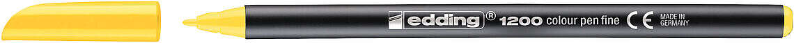 Edding 1200 Rotulador - Punta Redonda - Trazo 1mm - Tinta con Base de Agua - Color Amarillo · Pack de 10 uds.