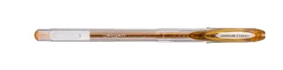 Uni-ball Signo Sparkling UM-120SP Roller de Tinta Gel - Punta de Bola 1mm - Tinta Pigmentada Resistente al Agua y Luz - Efecto Purpurina - Color Bronce · Pack de 12 uds.