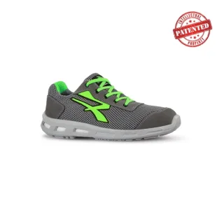 Upower Summer S ESD Calzado de Seguridad Bajo - Talla 35 - Puntera AirToe Aluminium, Suela Infinergy, Transpirable, Proteccion S1PS FO SR - Color Gris/Verde