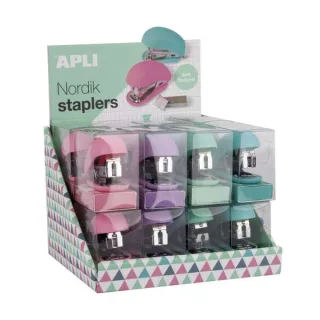 Apli Nordik Collection Grapadora Pequeña - Grapas Nº22/6-24/6 - Cada Grapadora Incluye 1.000 Grapas - Colores Surtidos · Pack de 16 uds.
