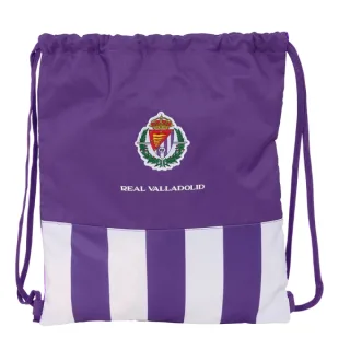 Safta Real Valladolid Saco Plano - Bolsillo con Cremallera - Cierre con Cordones - 5L - Ligero y Compacto - 350x10x400mm - Color Morado