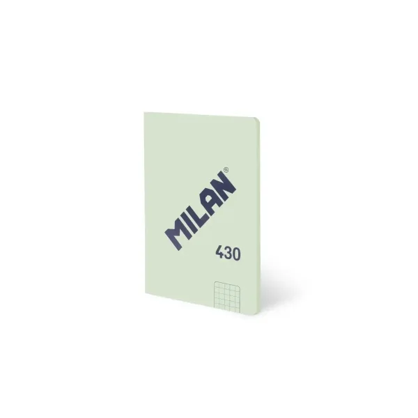 Milan 430 Libreta Encolada Formato A6 Cuadricula 5x5 - 48 Hojas de 95 gr/m2 - Microperforado - Tapa Blanda - Color Verde