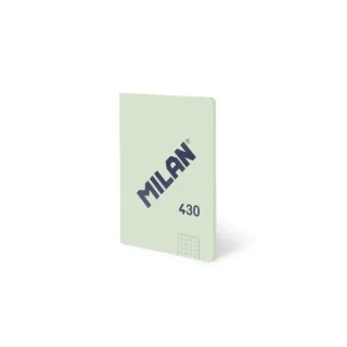 Milan 430 Libreta Encolada Formato A6 Cuadricula 5x5 - 48 Hojas de 95 gr/m2 - Microperforado - Tapa Blanda - Color Verde