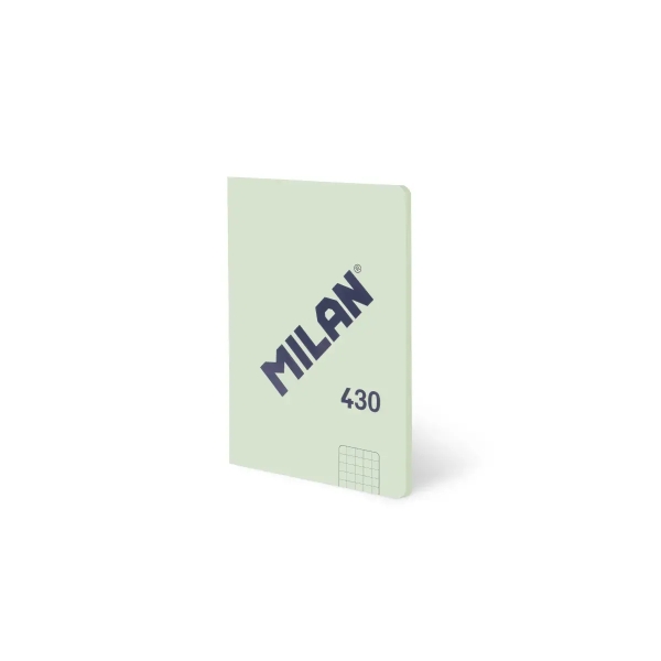 Milan 430 Libreta Encolada Formato A6 Cuadricula 5x5 - 48 Hojas de 95 gr/m2 - Microperforado - Tapa Blanda - Color Verde
