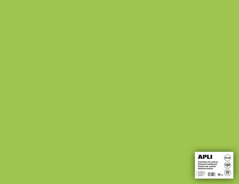 Apli Cartulina Verde Claro 50 x 65cm 170g 25 Hojas